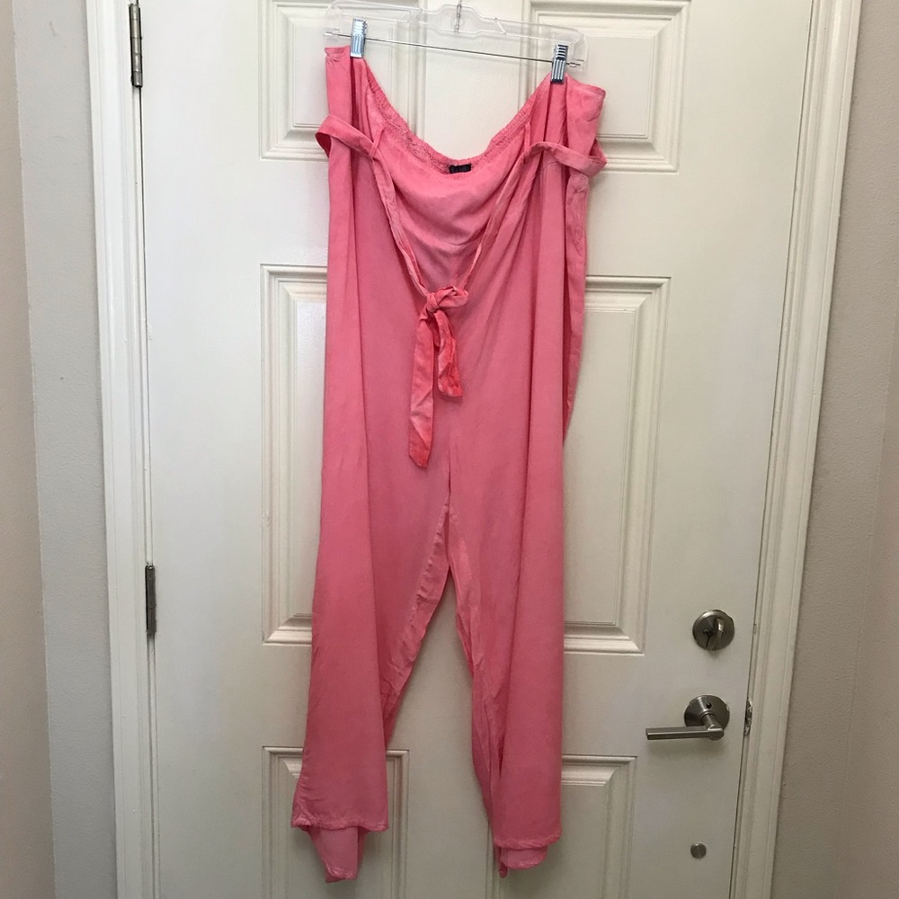 NWT Bella Mode Pink High Waist Wide Leg Pants